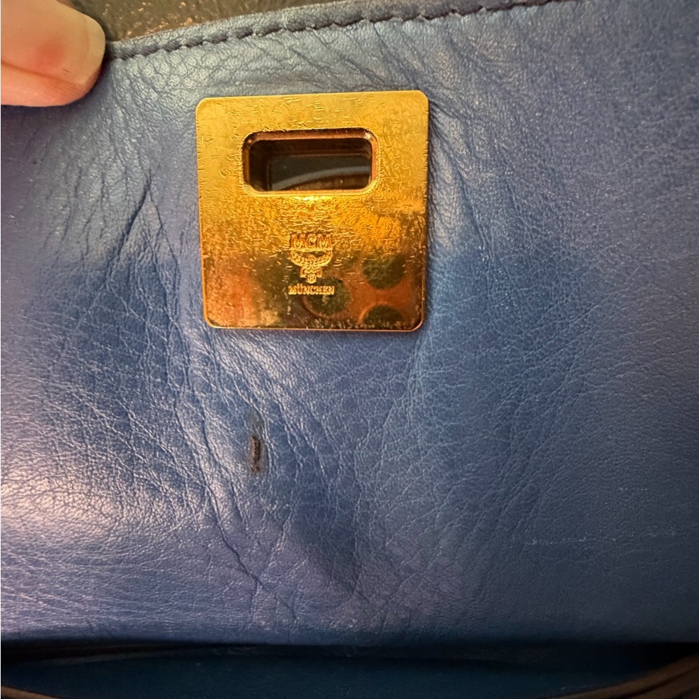 MCM Blue Leather Shoulder Bag - Unbranded - Picture 10 of 15